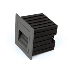Aplique LED empotrable de Loro, antracita, ancho 8,5 cm, aluminio