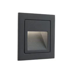 Aplique LED empotrable de Loro, antracita, ancho 8,5 cm, aluminio