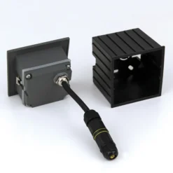 Aplique LED empotrable de Loro, antracita, ancho 8,5 cm, aluminio