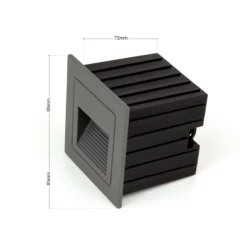Aplique LED empotrable de Loro, antracita, ancho 8,5 cm, aluminio