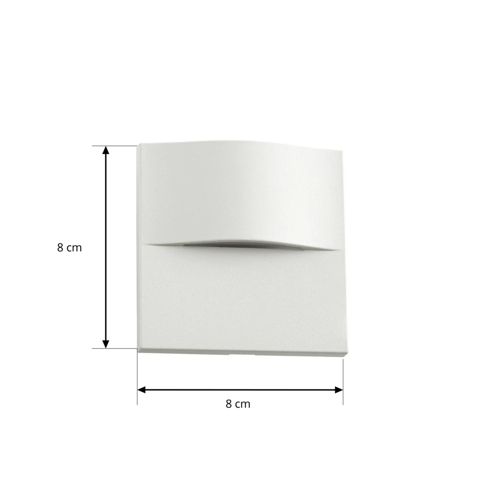 Aplique LED empotrable Lindby Alune, blanca, curvada, 8 x 8 cm, IP65