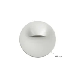 Aplique LED empotrable Lindby Alune, blanco, redondo, Ø 8 cm, IP65