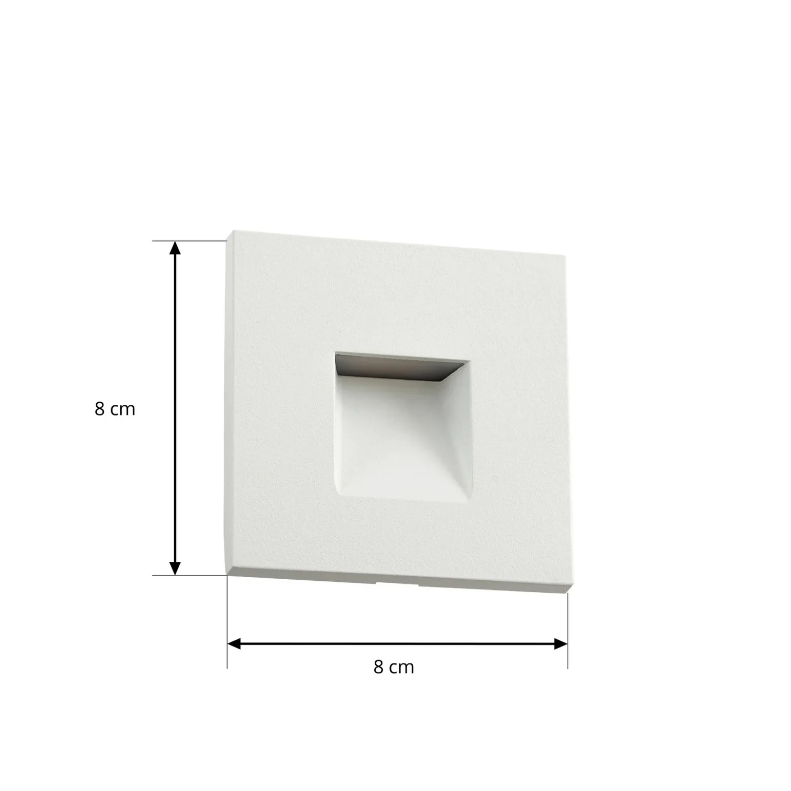 Aplique LED empotrable Lindby Alune, blanco, angular, 8 x 8 cm, IP65