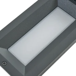 Aplique LED empotrable Lucande Lachlain, antracita, enchufe