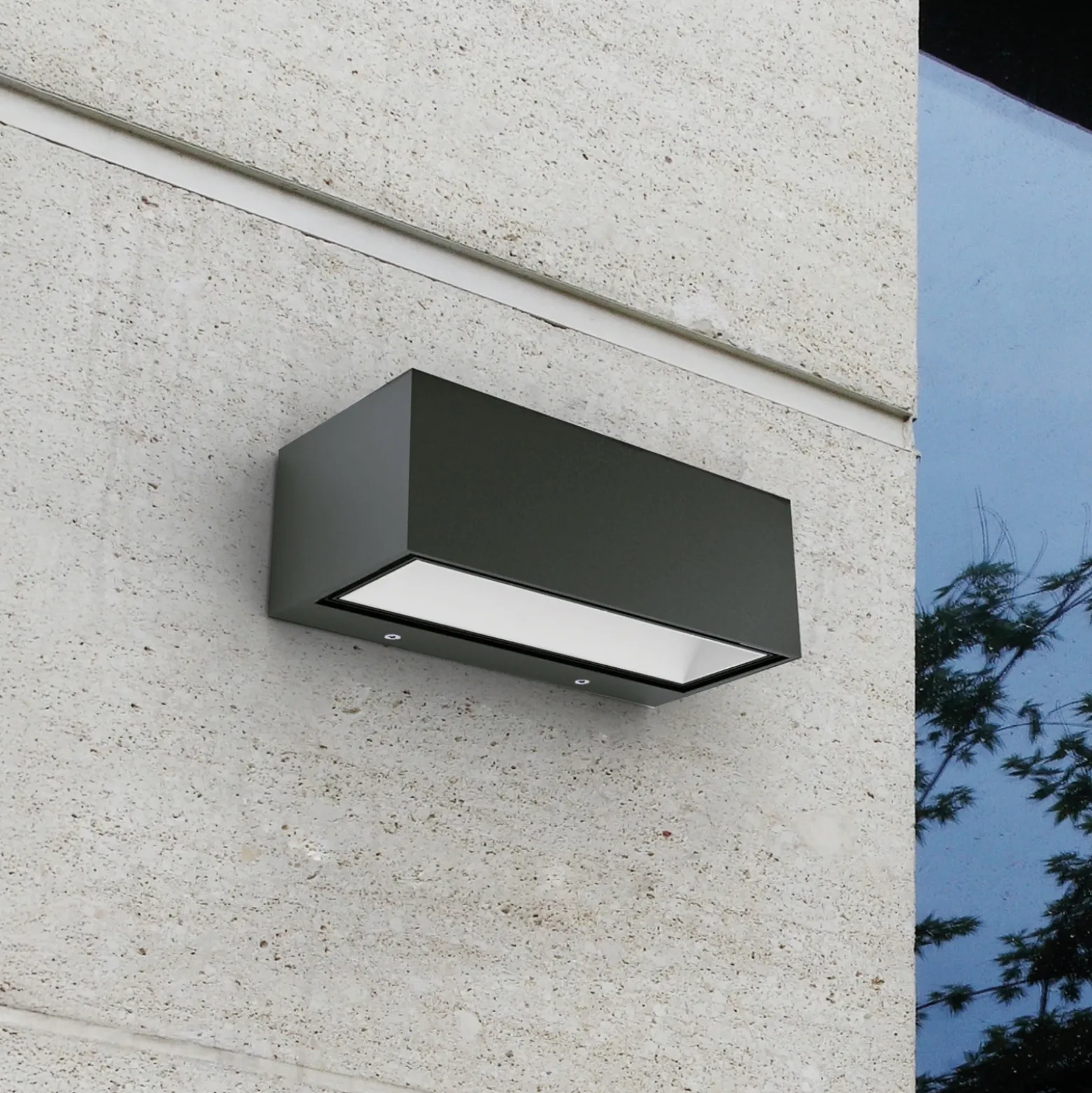 Aplique LED exterior Gemini 22cm 3.000K antracita