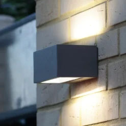 Aplique LED exterior Gemini 22cm 3.000K antracita