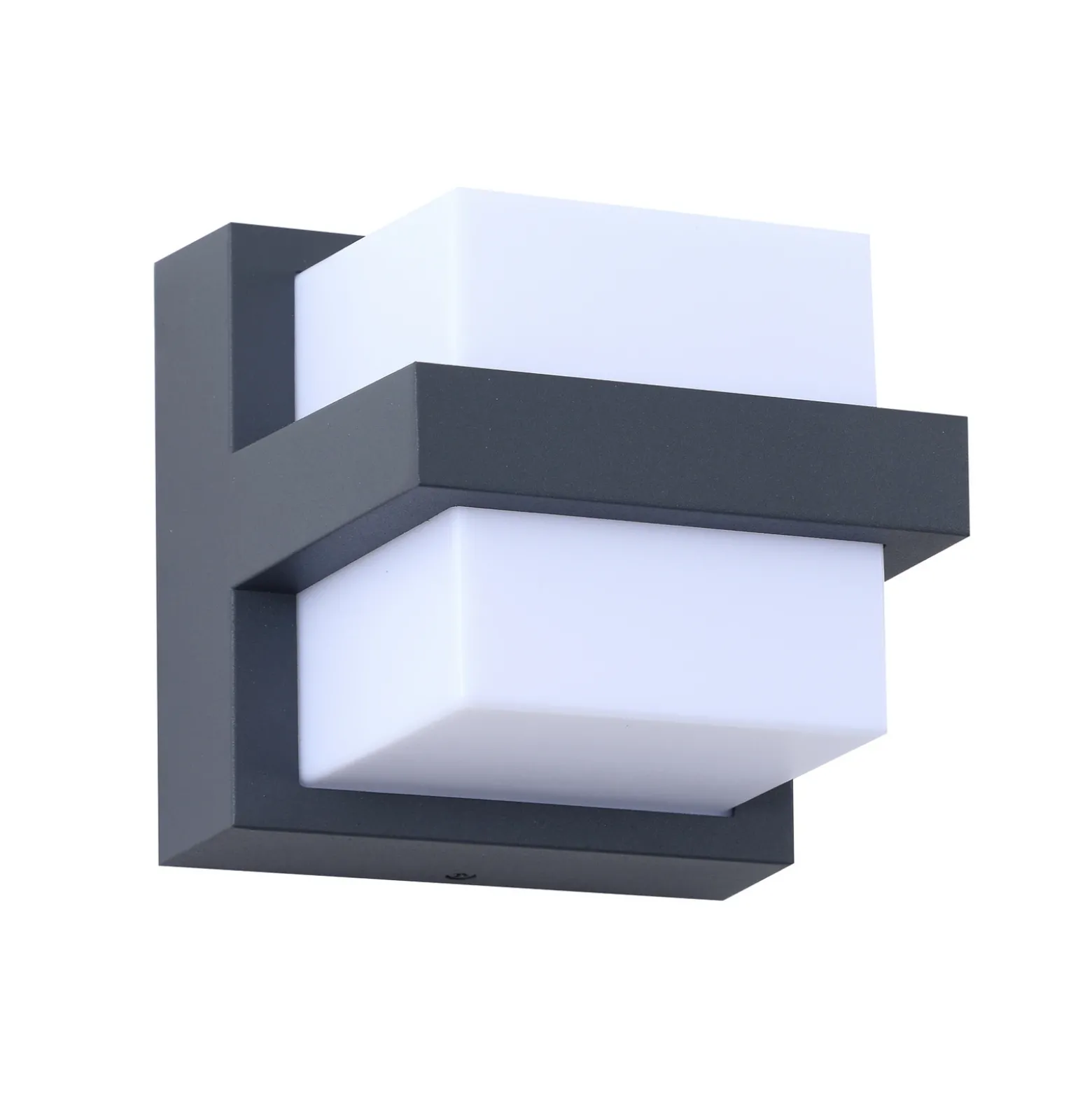 Aplique LED inteligente para exterior Lindby Fyra, angular, CCT RGB, Tuya