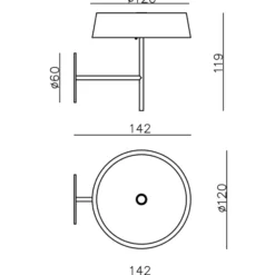 Aplique LED Miram con batería, atenuable, verde