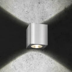 Aplique LED para exterior 5026, acero inoxidable, 11 cm, IP54, arriba/abajo