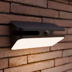 Aplique LED para exterior AERO, negro, 21 cm, con sensor, IP54