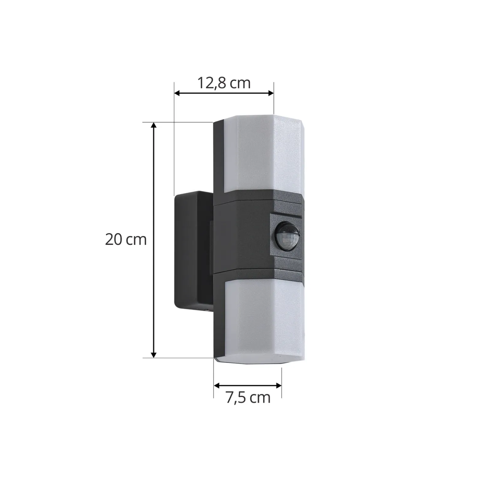 Aplique LED para exterior Alaric de Lindby, aluminio, antracita, sensor