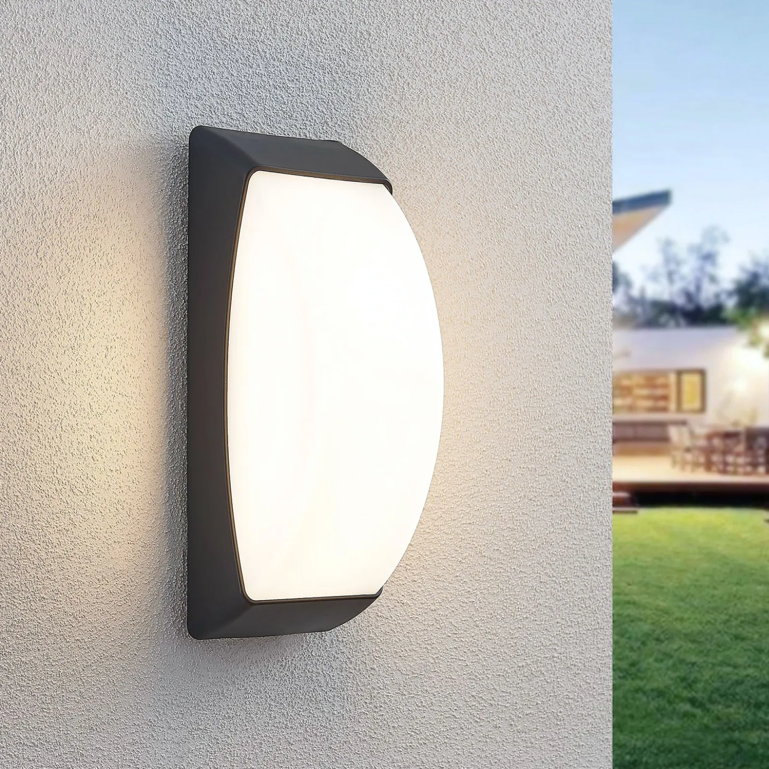 Aplique LED para exterior Alexey IP65, gris oscuro