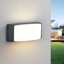 Aplique LED para exterior Alexey IP65, gris oscuro