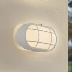 Aplique LED para exterior Alisha de Lindby, blanco, plástico, IP54