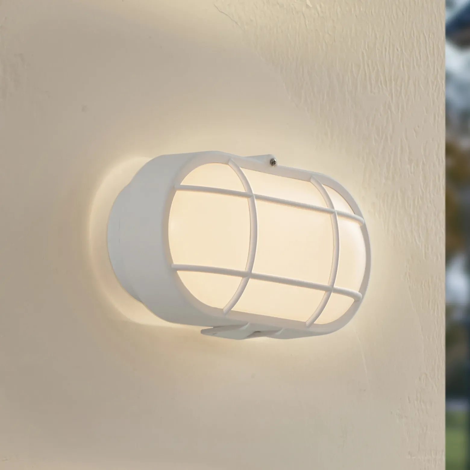 Aplique LED para exterior Alisha de Lindby, blanco, plástico, IP54