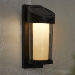 Aplique LED para exterior Alippa, negro Altura 21 cm metal