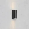 Aplique LED para exterior Alor, negra, 2 luces, IP65, atenuable