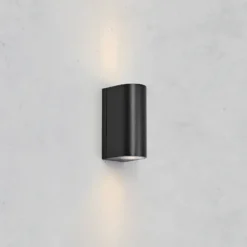Aplique LED para exterior Alor, negra, 2 luces, IP65, atenuable