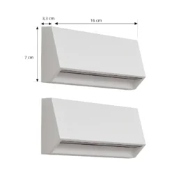 Aplique LED para exterior Appeso de Lindby, ancho 22 cm, juego de 2 unidades