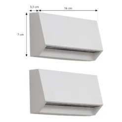 Aplique LED para exterior Appeso de Lindby, ancho 16 cm, juego de 2 unidades