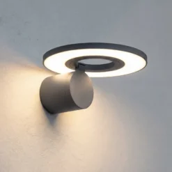 Aplique LED para exterior Arcchio Tovio, antracita, giratoria