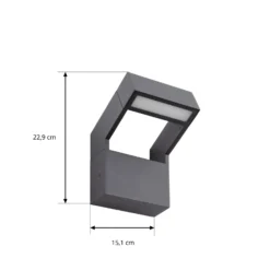 Aplique LED para exterior Arcchio Kovato, gris oscuro, IP65