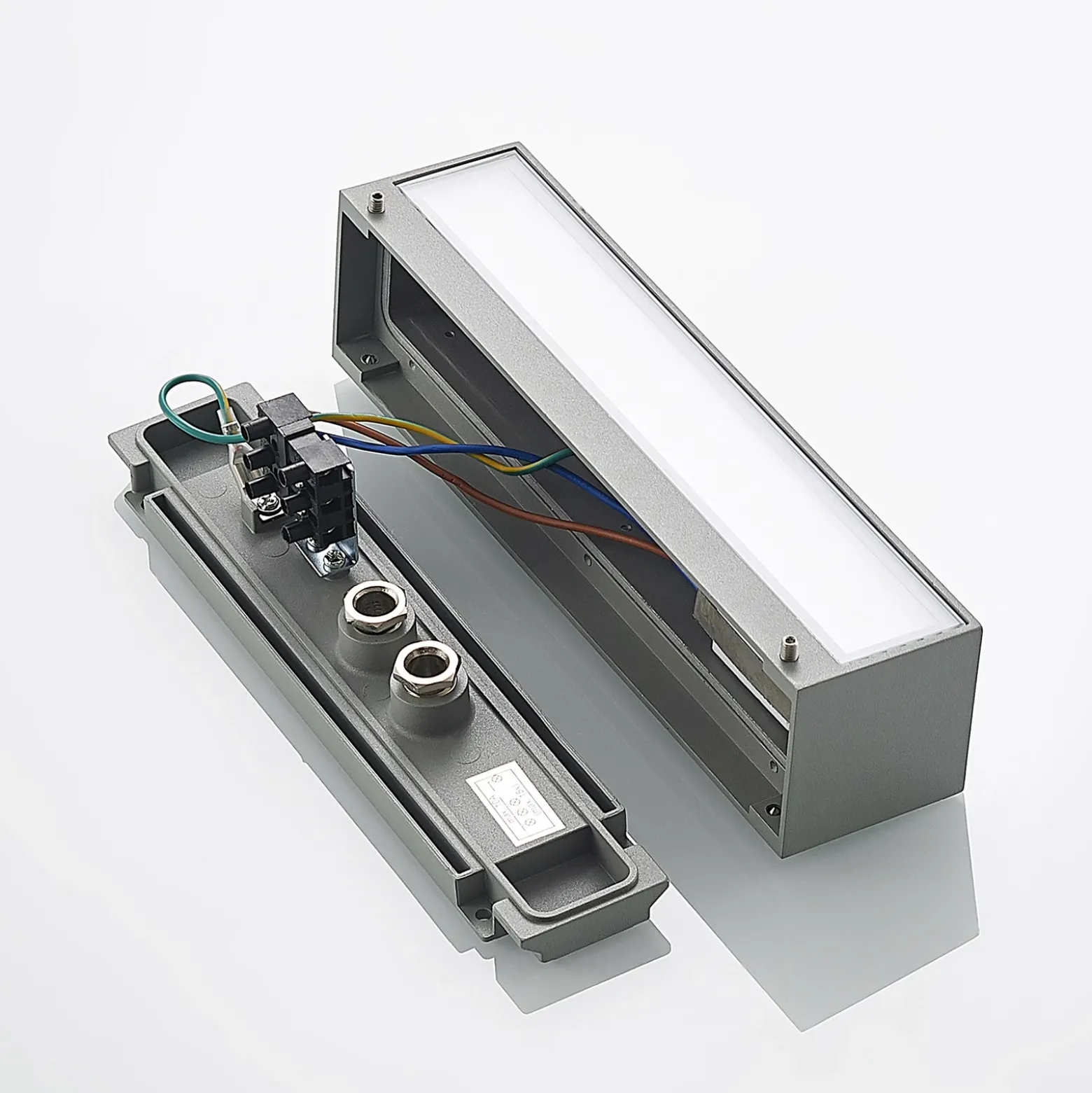 Aplique LED para exterior Arcchio Lengo, 25 cm, 2 luces, gris, CCT