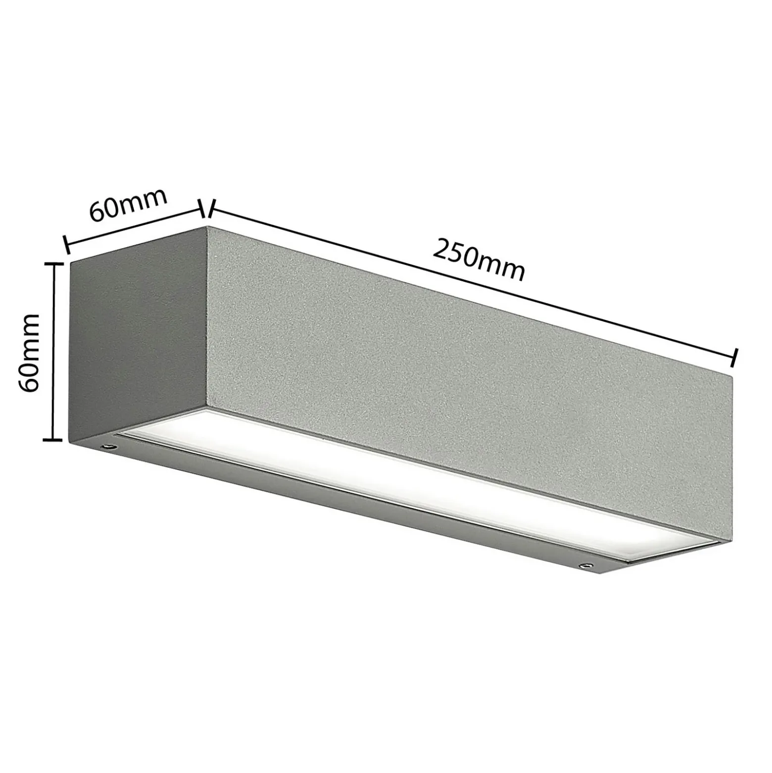 Aplique LED para exterior Arcchio Lengo, 25 cm, 2 luces, gris, CCT