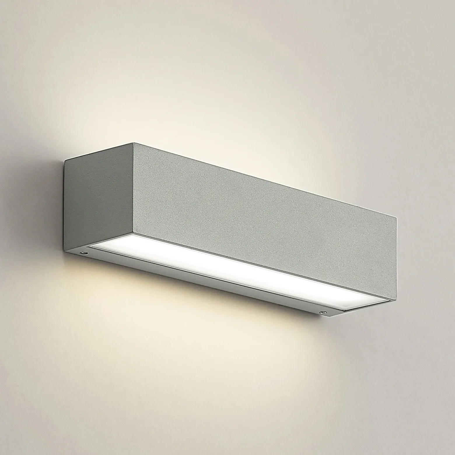 Aplique LED para exterior Arcchio Lengo, 25 cm, 2 luces, gris, CCT