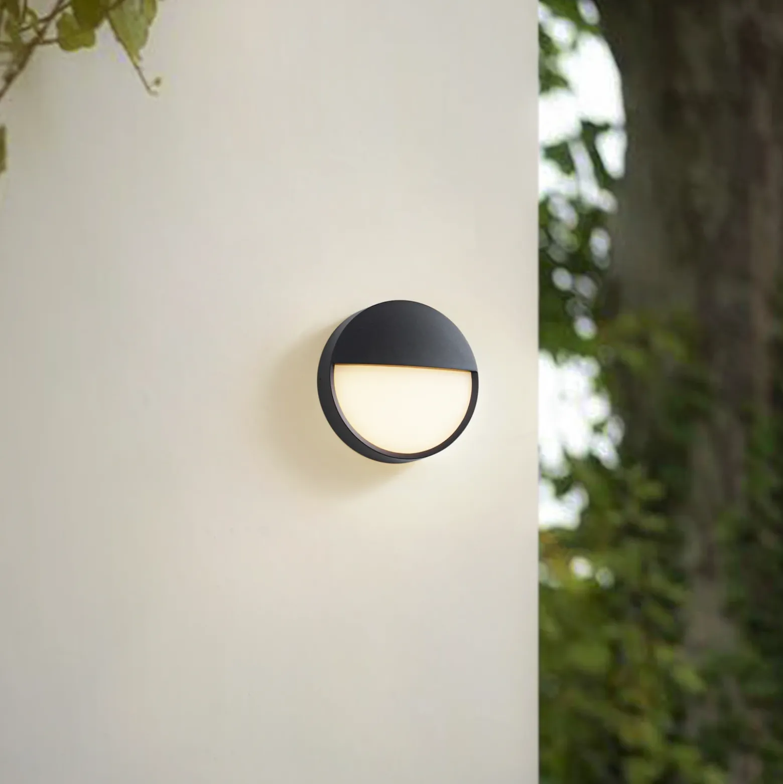 Aplique LED para exterior Arcchio Gravo, Ø 25 cm, negra, IP65