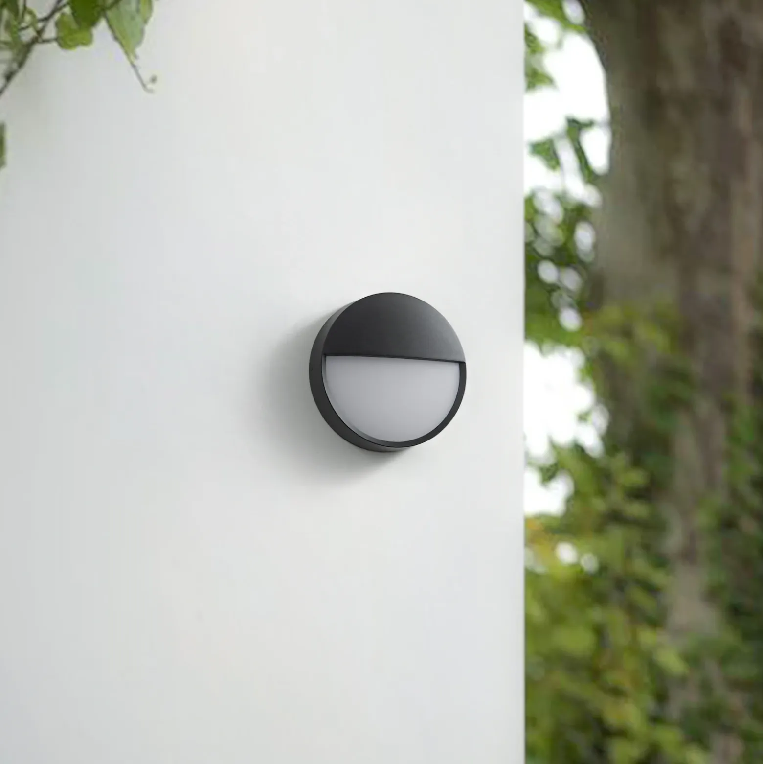 Aplique LED para exterior Arcchio Gravo, Ø 25 cm, negra, IP65