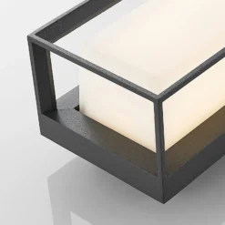 Aplique LED para exterior Arcchio Ismera, antracita/ópal, IP65