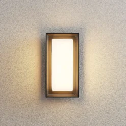 Aplique LED para exterior Arcchio Ismera, antracita/ópal, IP65