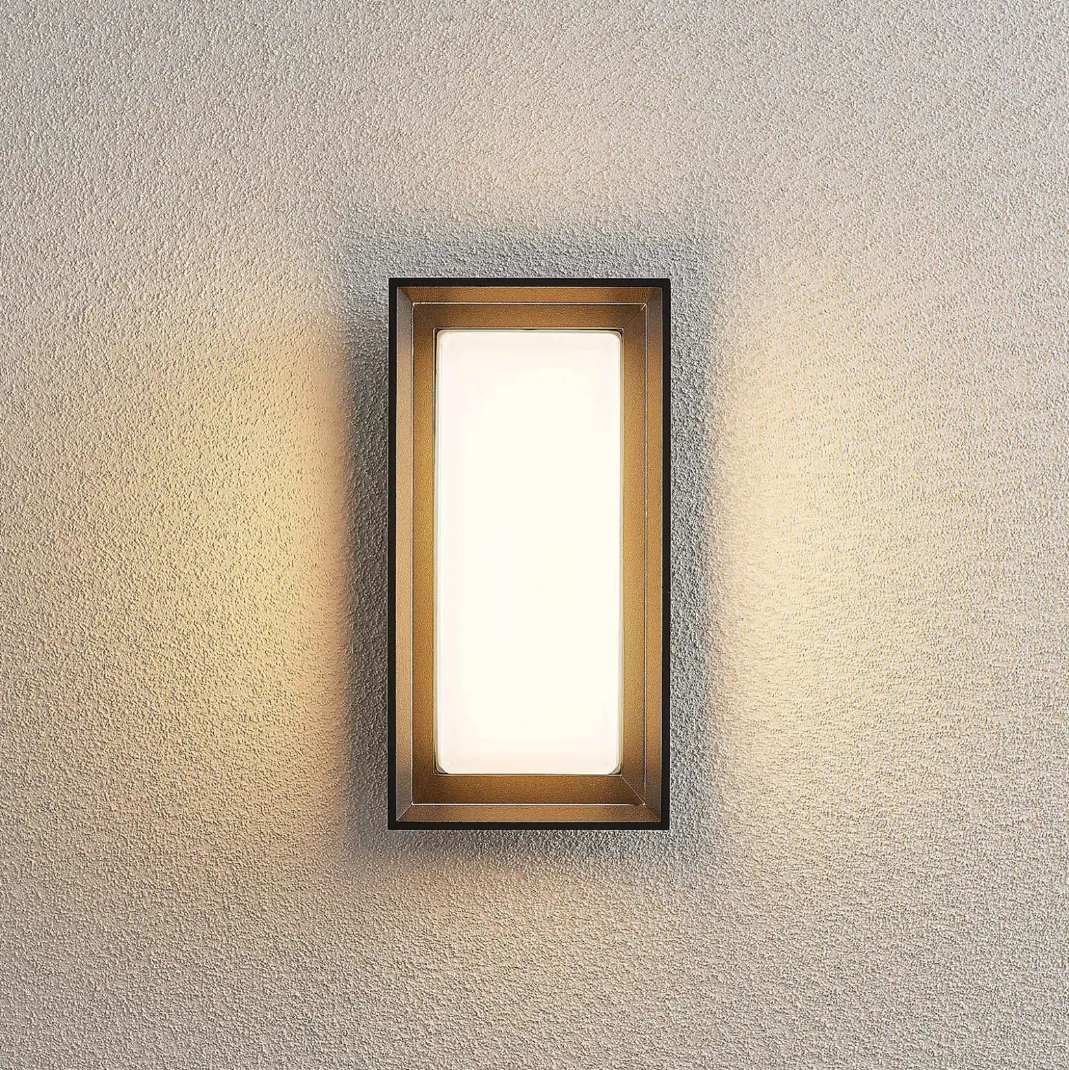 Aplique LED para exterior Arcchio Ismera, antracita/ópal, IP65