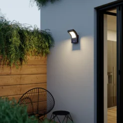 Aplique LED para exterior Arcchio, antracita, IP54, sensor