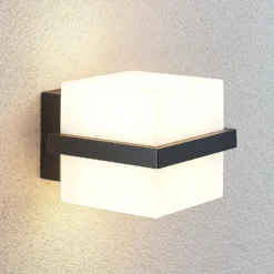Aplique LED para exterior Aurón en forma de cubo