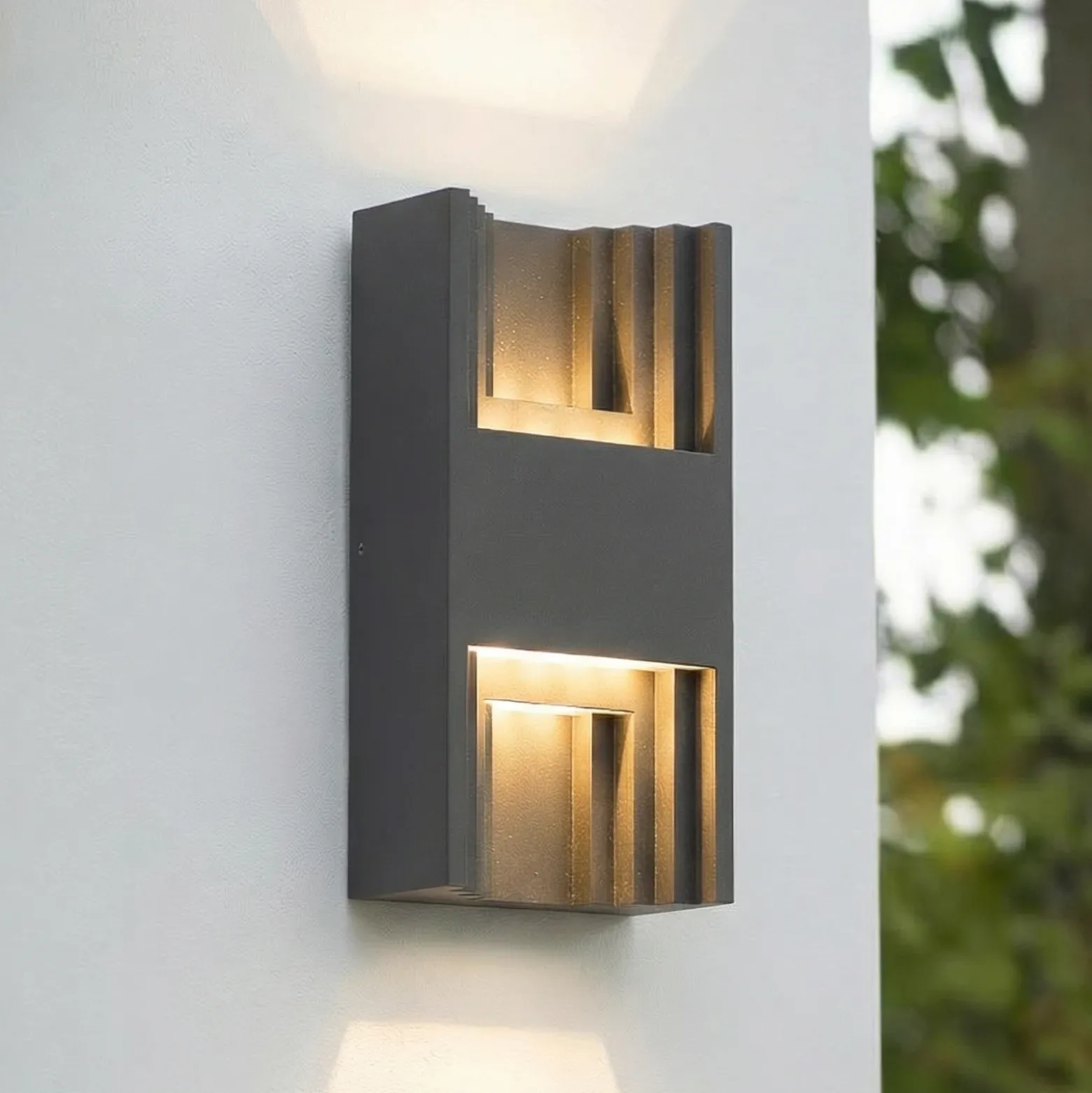 Aplique LED para exterior Aurali de Lindby, 2 luces, negro, IP65