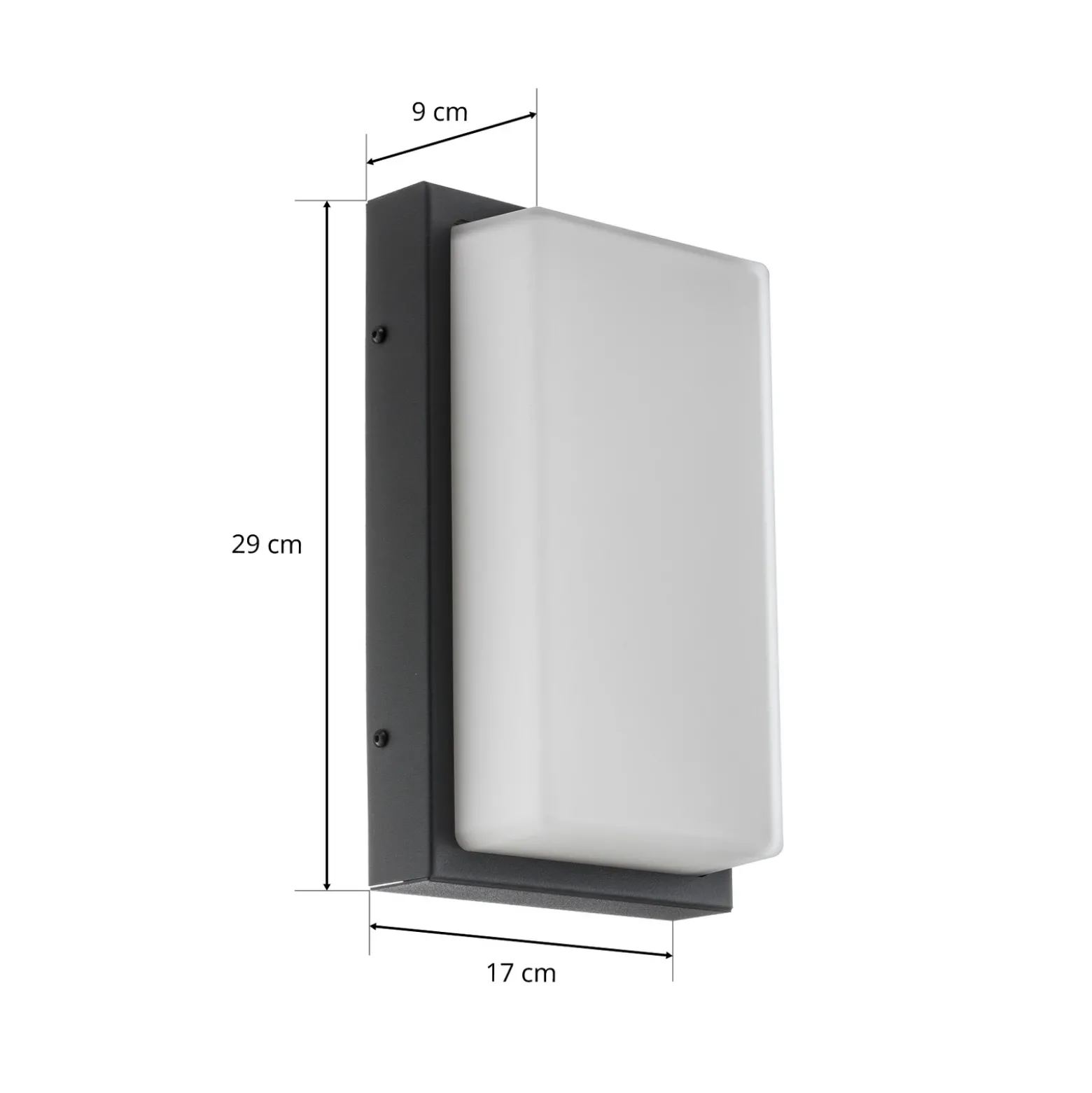 Aplique LED para exterior Babett, acero inoxidable, cristal, sensor