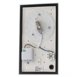 Aplique LED para exterior Babett, acero inoxidable, cristal, sensor