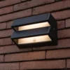 Aplique LED para exterior BARLO, gris oscuro, 21 cm, con sensor, IP54