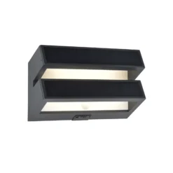 Aplique LED para exterior BARLO, gris oscuro, 21 cm, con sensor, IP54