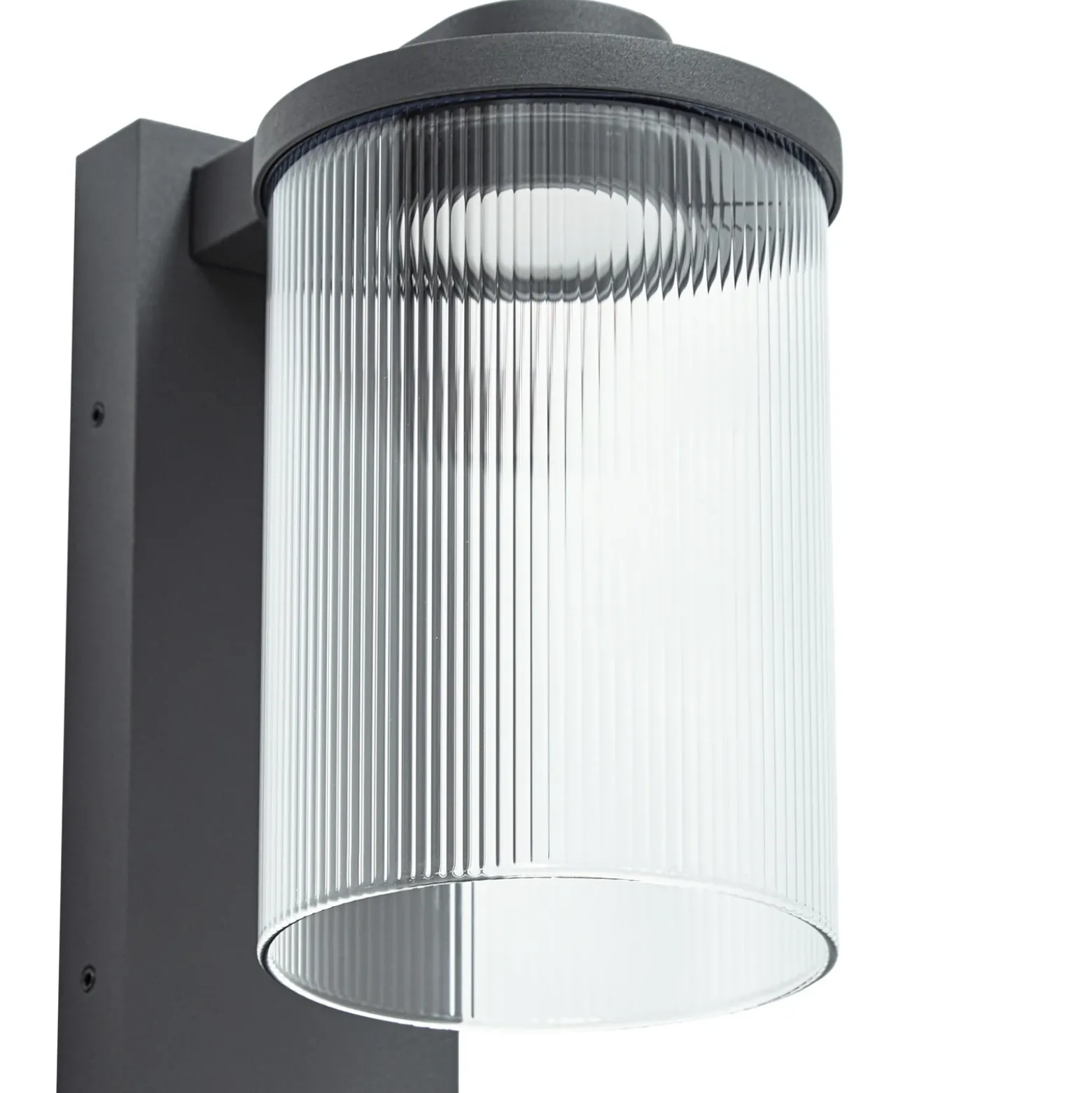 Aplique LED para exterior Beelia de Lucande, antracita, estriado