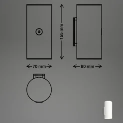 Aplique LED para exterior 3786016, blanco, regulador táctil, arriba/abajo