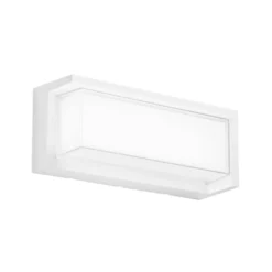 Aplique LED para exterior BLOCK, blanco, ancho 32 cm, plástico, CCT