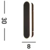 Aplique LED para exterior Bordo Oval, altura 30 cm, aluminio negro