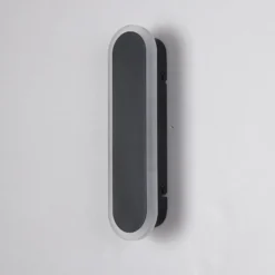 Aplique LED para exterior Bordo Oval, altura 30 cm, aluminio negro