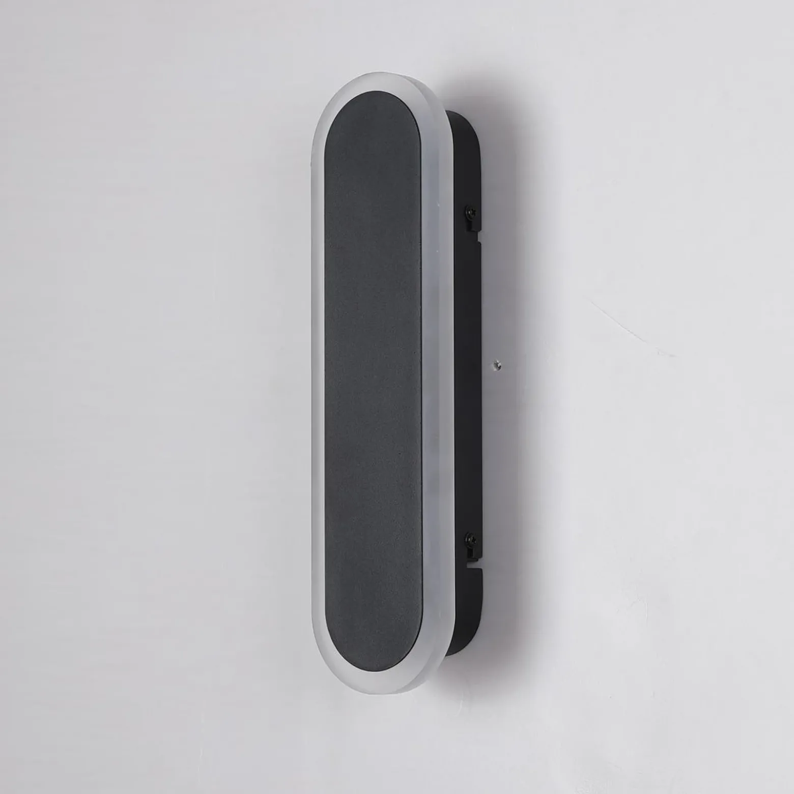 Aplique LED para exterior Bordo Oval, altura 30 cm, aluminio negro