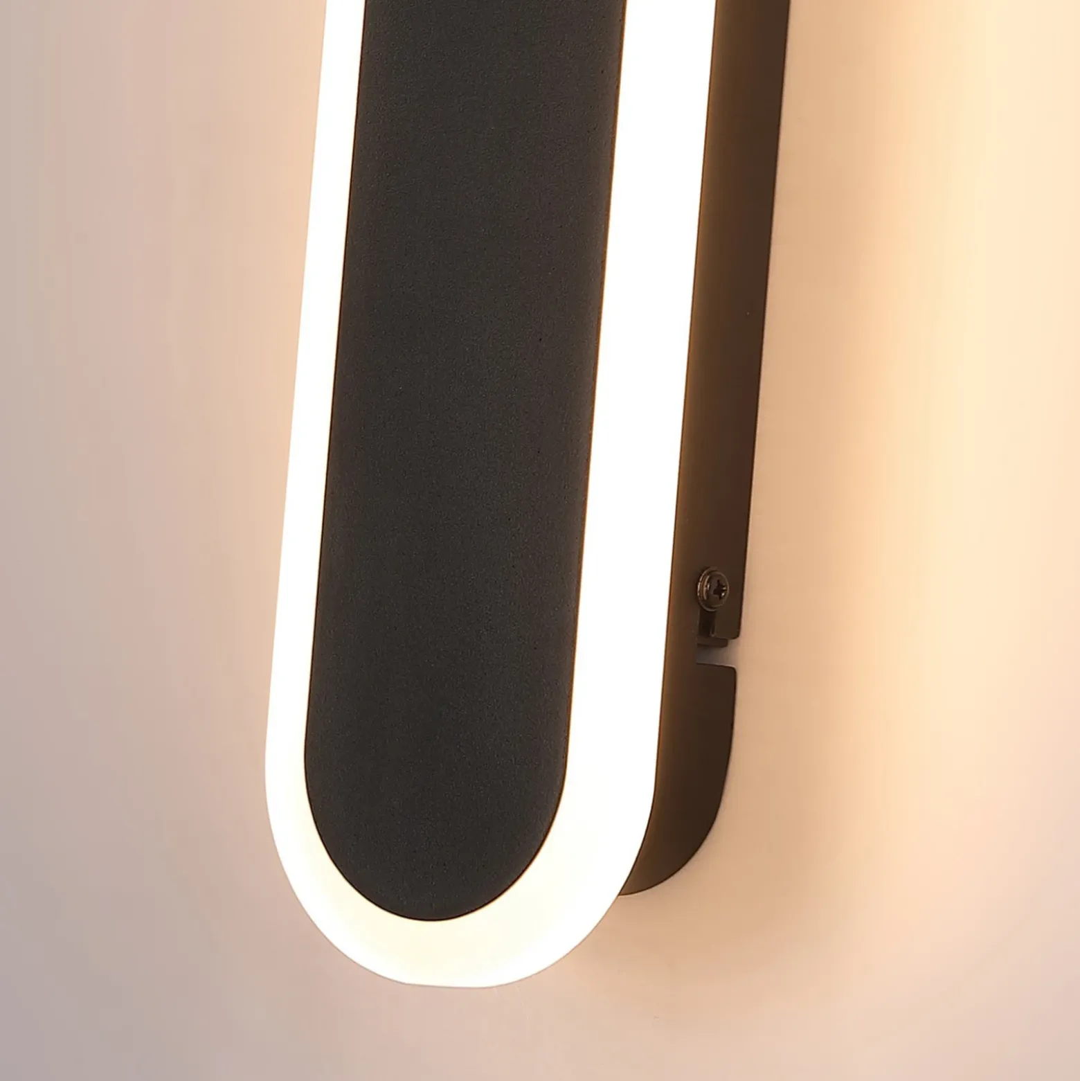 Aplique LED para exterior Bordo Oval, altura 30 cm, aluminio negro
