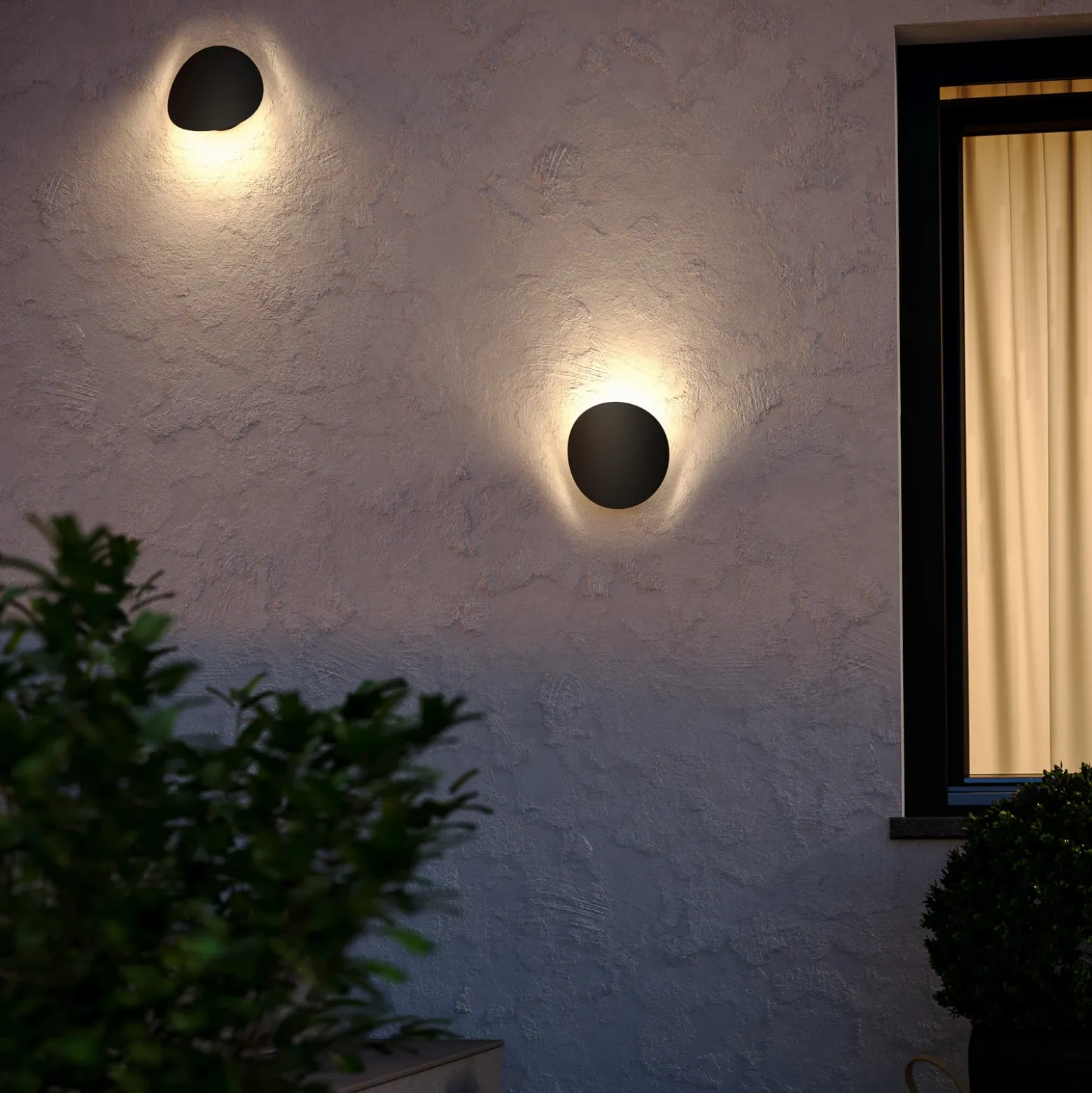 Aplique LED para exterior Briale, negra, altura 20 cm, metal, CCT