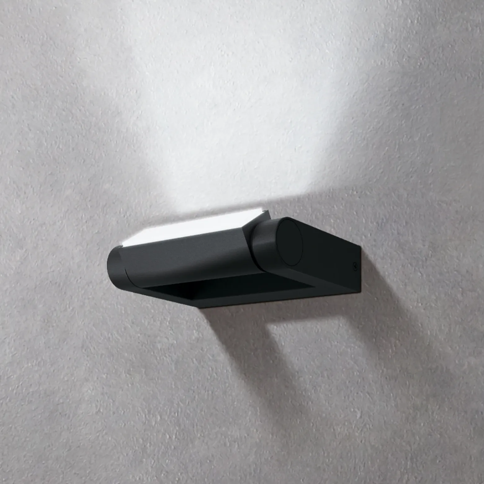 Aplique LED para exterior Brianza, negra, 20 cm de ancho, metal